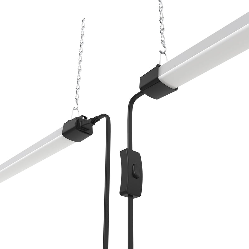 Quarterback 4FT LED Shop Light 40W Strip Work Compact Slim with Inline Switch Daylight White 5000K for Garage Workshop Basement