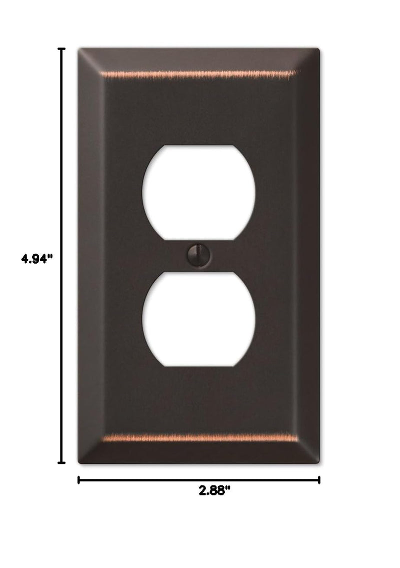 Amerelle 163DDB Century Wallplate, 1 Duplex, Steel, Aged Bronze, 1-Pack 1 Count (Pack of 1)