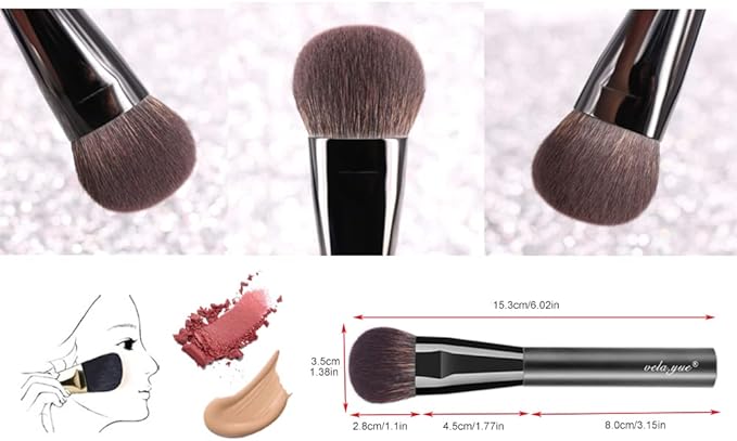 Vela.Yue Makeup Brush, Makeup Brush, Foundation Brush, Finishing, Round Flat - NewNest Australia