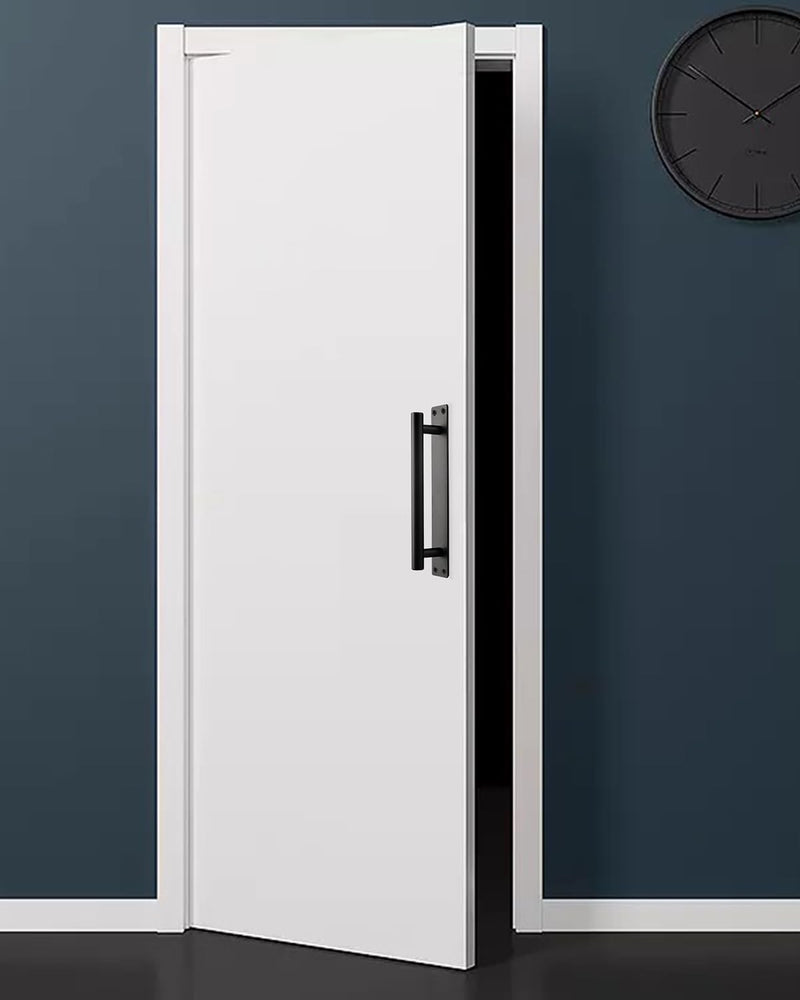 Barn Door Handles Matte Black 9 Inch Gate Handles Outdoor Fence Hardware Replacement Modern Sliding Door Handle Pull with Backplate for Shed, Garage, Closet (2 Pack, Matte Black, 9 inch) 2
