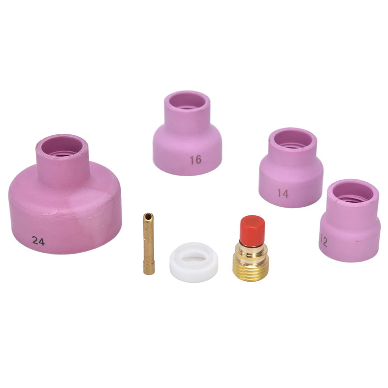 Zerone Welding Torch Accessories Kit, 7Pcs for WP 9 20 25, Ceramic Nozzle +Electrode Holder+PTFE Front Cover(2.4mm) +Connector, Corded Electric, Modern Style