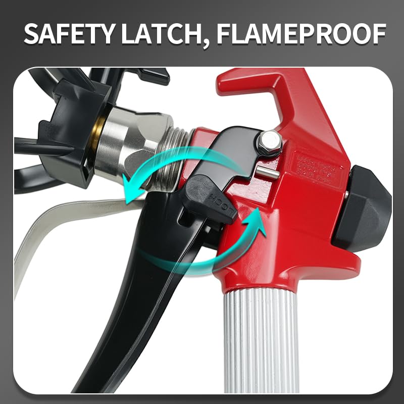 Airless Paint Spray Gun High Pressure 3600 PSI with Reversible 517 Nozzle Tip Guard Swivel Joint for Airless Paint Sprayers ZT-G31