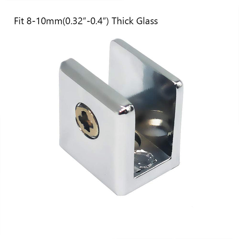 Glass Shelf Bracket Glass Clamp Holder Adjustable Clamp Shelf Clip for 8-10mm Thickness - 4 Pack