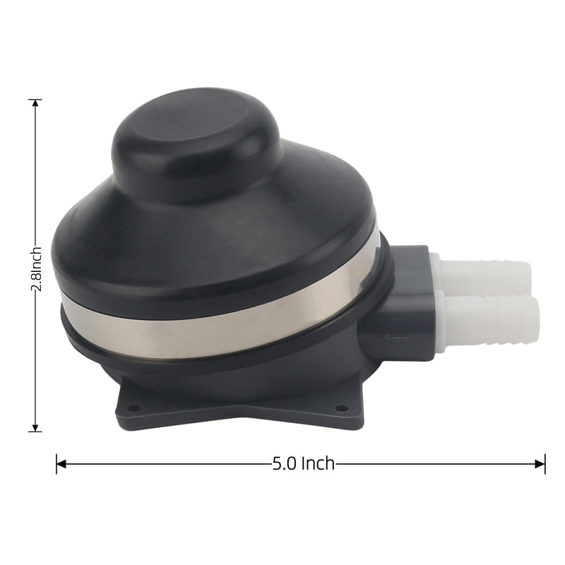 1/2" Marine Foot Operated Water Pump for Boat Sink Galley RV 2.2 GPM | Includes Hose Barbs Mounting Hardware Fits 0.5 Inch Flexible Hose for Boat RV Sink Water Systems Black
