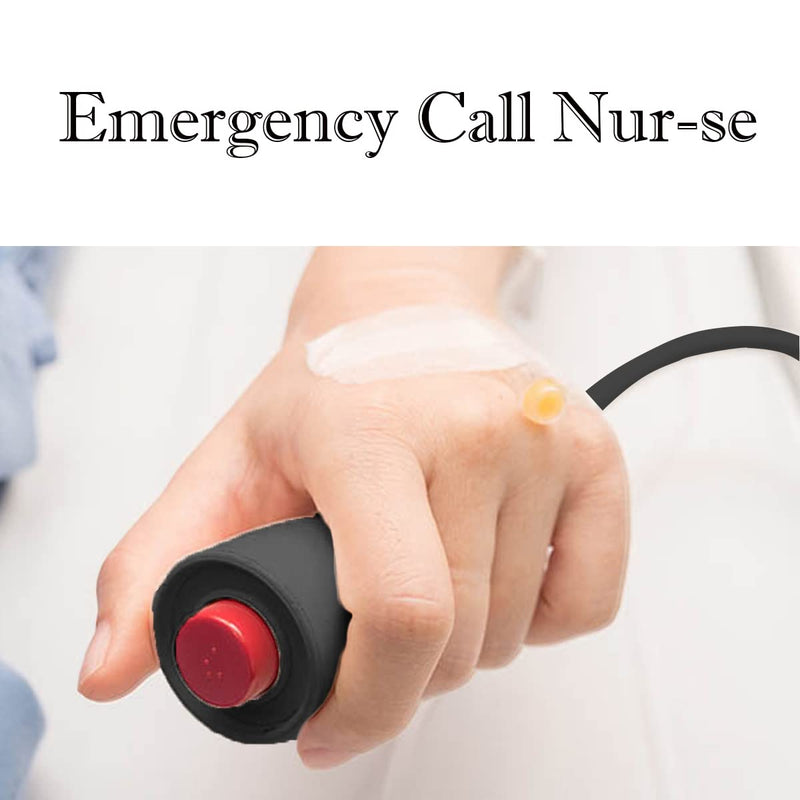 Replacement Nurse Call Cord, Red Button Momentary Call Cable for Nurse Station, 6.35mm Plug, 7 Feet, Black (1 PCS)
