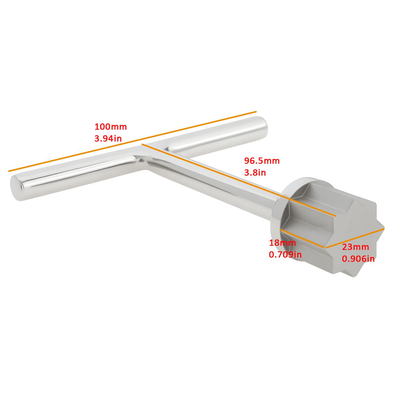Stainless Steel 23mm T-Handle Star Pattern Key Marine T-Handle Star Tool for Deck Plate and Deck Fills