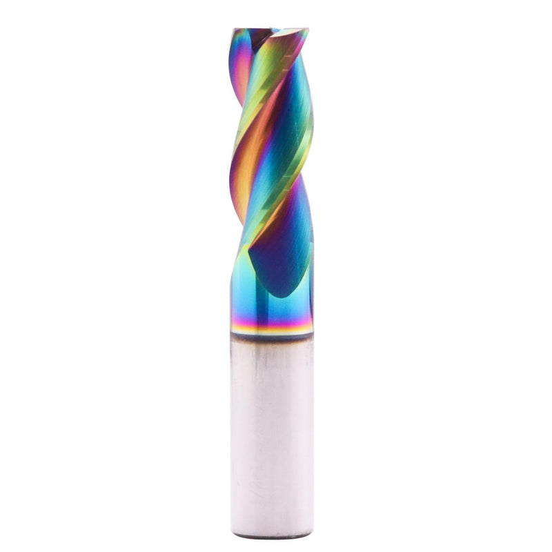 1/2" 3 Flute Solid Carbide Square End Mill for Aluminum, DLC Coated | 37° Helix, 1/2" Cutting Dia, 1/2" Shank Dia, 1-1/4" Length of Cut, 3" Overall Length, for Milling Aluminum and Copper 1/2 in