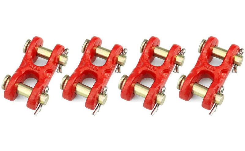 QWORK 5/16 Inche Twin Clevis Safety Chain Repair Links, 4 Pack Trailer Tie Down Links, Industrial Grade Heavy Duty Material - 3900 LBS. Capacity 3900lbs