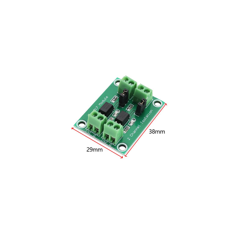 Create idea 5pcs 817 2-Channel Optocoupler Isolation Voltage Control Switching Module 3.6-24V Driver Photoelectric Isolated Module 38x29mm