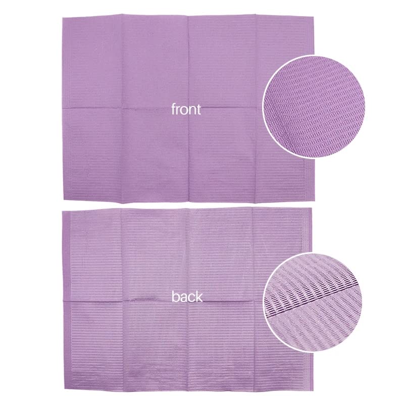 125Pack Disposable Dental Bibs, 13"x18" Dental Bibs, 3-Ply Waterproof Tattoo Bibs for Tattoo Table, Salon Tray, Dental Tray Covers, Tattoo Nail Art Tray Cover Mayo Stand Dental Bibs (Purple) Purple - NewNest Australia