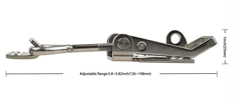 SYINE Adjustable Buckle Cabinet Boxes Lever Handle Toggle Catch Latch Lock with Screws,2 Pcs (3S,Range:126-148mm) 3S,Range:126-148mm
