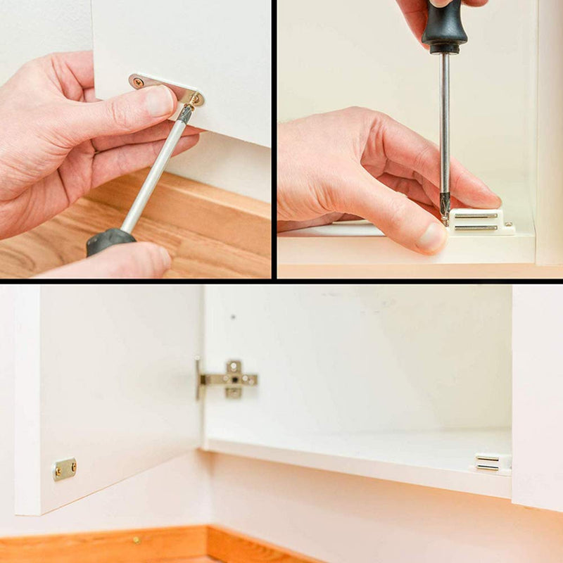 Cabinet Magnet Latch - Best for Cabinet Doors, Cupboards, Drawers and Shutters - Cabinet Magnetic Latch Easy Install - Magnetic Cabinet Catch Screws Included - Set of 12（Brown） Brown