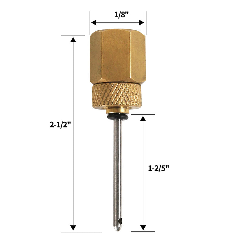 MEASUREMAN Brass Gauge Adaptor 1/4 BSP Female，2-1/2 OAL x 1-2/5" x 1/8" Probe with Stainless Steel Sheath，Pressure Gauge Fitting kit