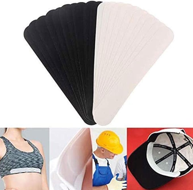 Sherry29 Sweat Pad, 10 Pieces, Sweat Sheet, Hat, Forehead, Hat Liner, Cap Liner, Shirt, Collar, Sleeves, Stain Absorbent, Sweatproof, Unisex, Anti-Fade, Prevents Heat - NewNest Australia