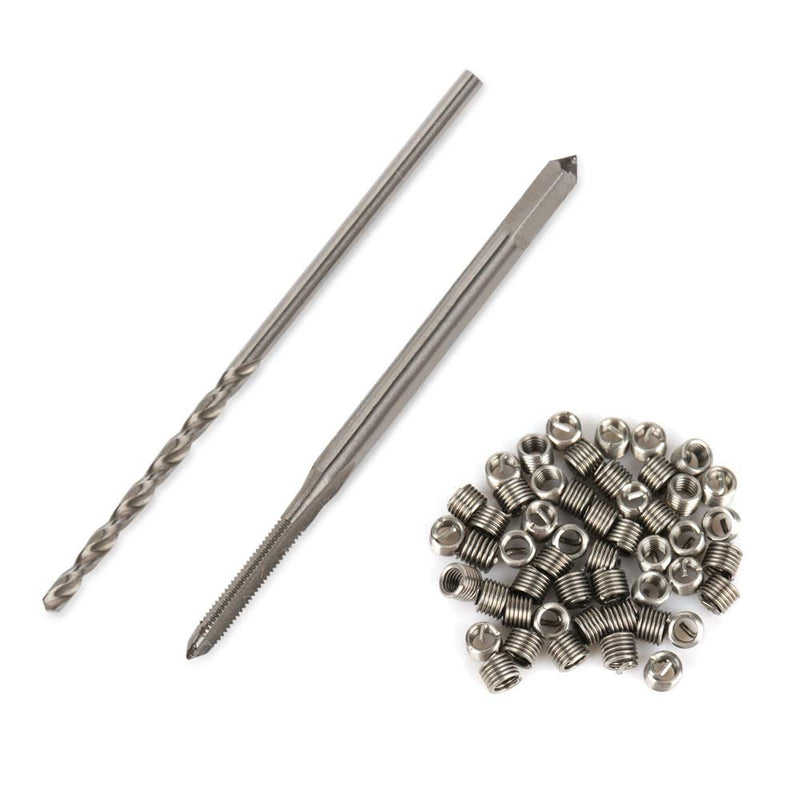 50Pcs Thread Repair Kit M1.6 Helicoil Tape Stainless Steel Parts with Drill Bit for Aluminum