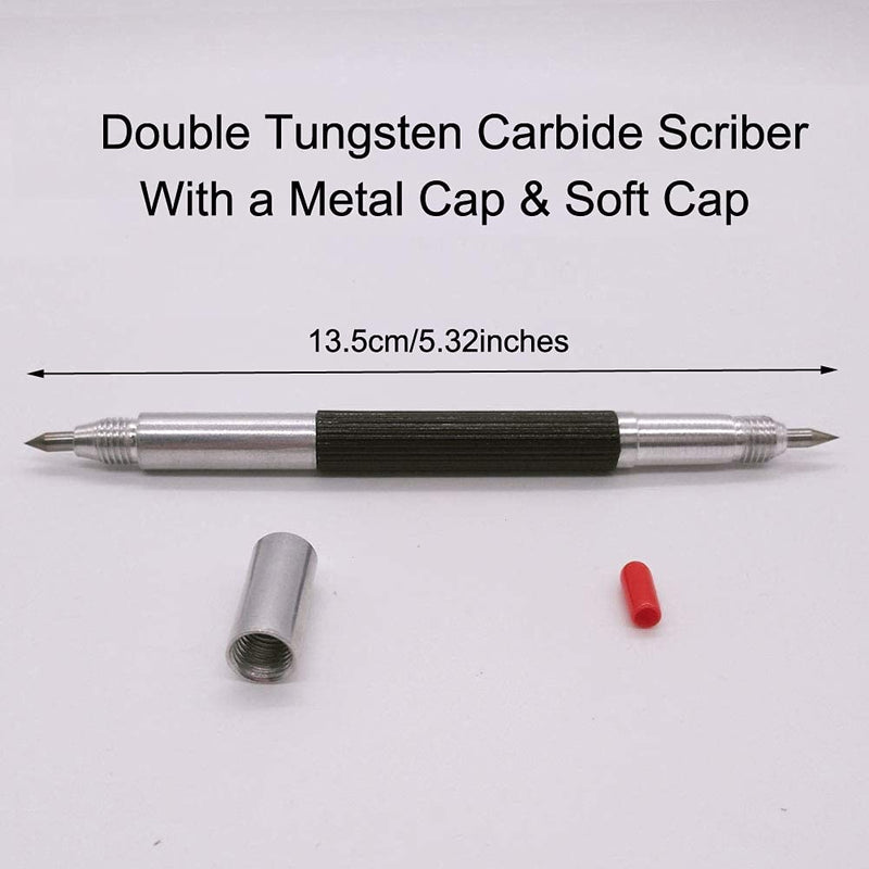 Tungsten Carbide Scribers 4 Pack, Etching Engraving Pen with Double Head Design - Pocket Tungsten Carbide Tip Scriber Tool DIY Engraver Etcher Tools Kit for Metal/Glass/Ceramics/Wood