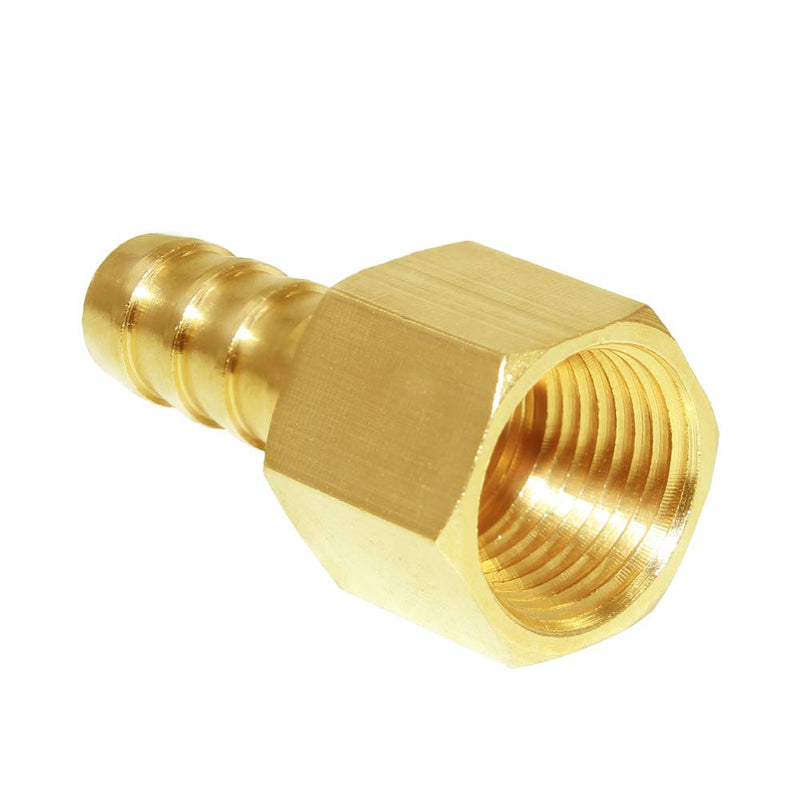 Joywayus Brass Hose Barb Fitting,3/8" Barb x 3/8" NPT Female Pipe Fitting Adapter(Pack of 2) 3/8" Barb x 3/8" NPT Female-2pcs