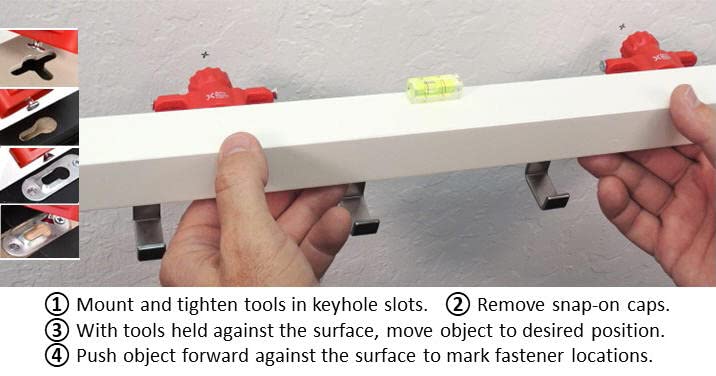 Keyhole Companion Marking Tool Set – Unique Tools Mark Keyhole Slot Fastener Locations on Walls w/o Measuring or Templates or Creating Unwanted Marks while Positioning; For keyhole hangers and slots. 1 count (Pack of 1)