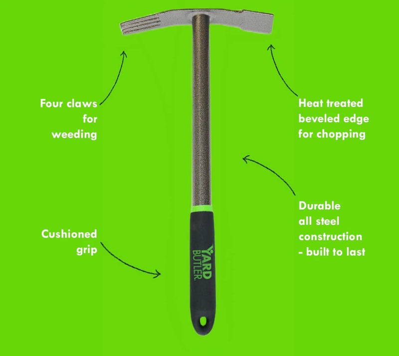 Yard Butler Terra Garden Weeder Hand Tool - Weeding Tool for Efficient Gardening - Hand Tiller Gardening Tool - Weed Remover Tool for Lawn & Garden Care - Durable Gardening Accessory