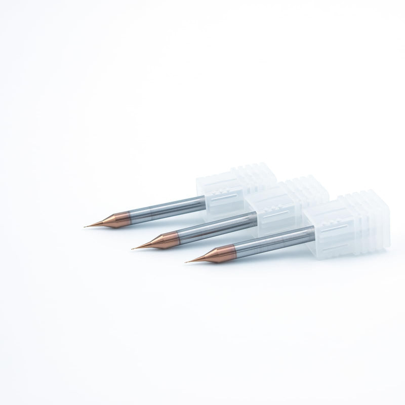3PCS HRC60 2 Flutes Micro Carbide Flat End Mill 0.3mm Cutting Dia × 4mm Shank × 50mm OAL – Precision CNC Router Bit for Metal, PCB, Plastic, and Mold Milling Cutting diameter 0.3mm