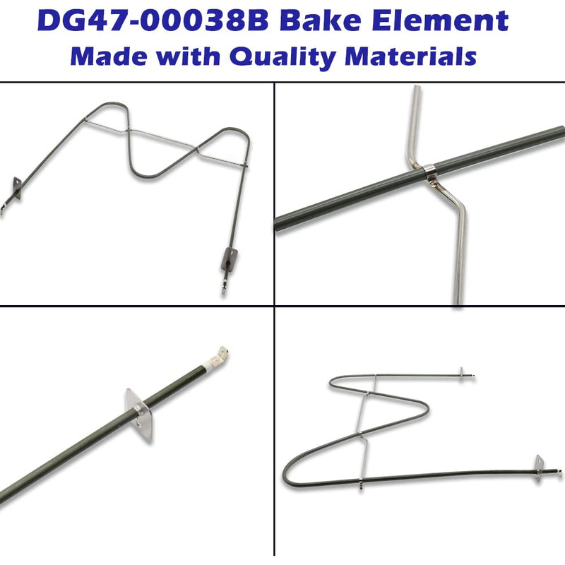DG47-00038B Bake Element, compatible With Samsung range/stove/oven, Replaces part PD00025540, DG47-00038A, 3015238, AP5623199, EAP4240837, PS4240837 (2 Yr Warranty)