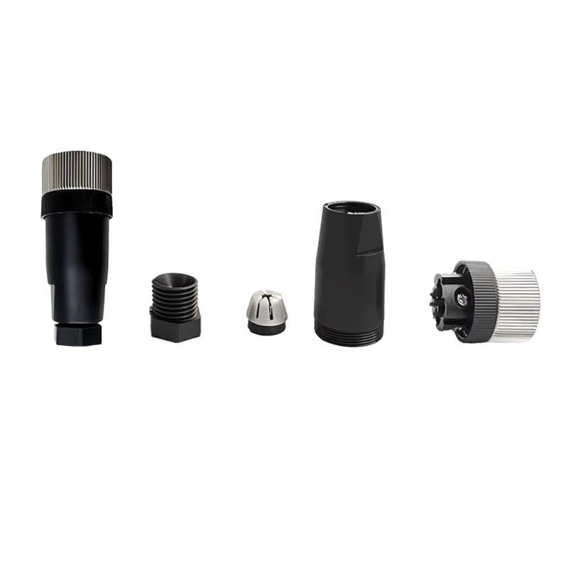 5Pcs M12 4 Pin Female Connector, Field Assembly Wireable Adapter 12mm IP67 Waterproof Straight Sensor A Code Unshiled Industrial Circular Connector for Electric Bicycles PG7 Cable 250V 4A