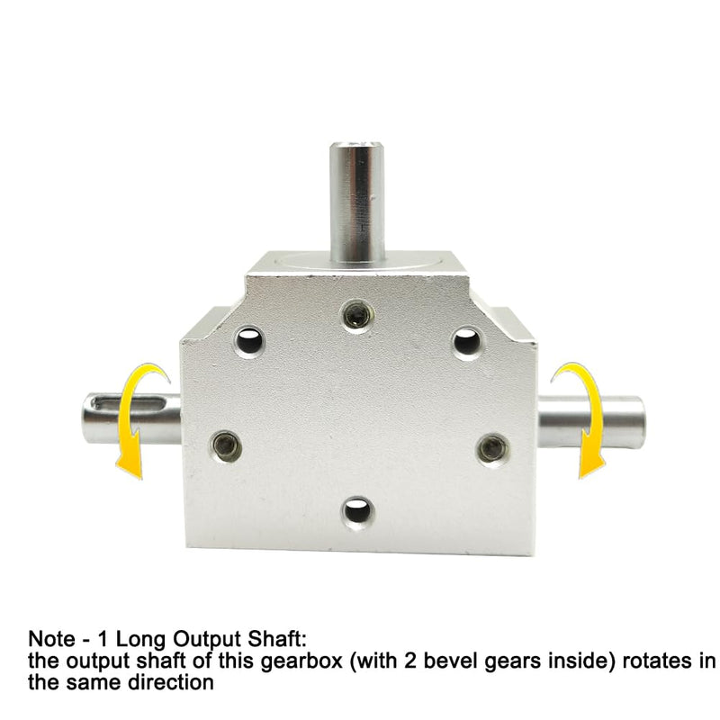 1:1 Right Angle Tapered Bevel Gearbox Mini 1 Module 20 Teeth 90° Angle Drive Steering Gear Device Simple Mechanical DIY Module with 8mm Shaft 1 long output shaft