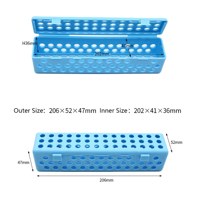 Dental Instrument Sterilizat Case Plastic Autoclavale Cassette Case Medical Surgical Instrument Disinfection Container Tray (Dark Blue) Dark Blue