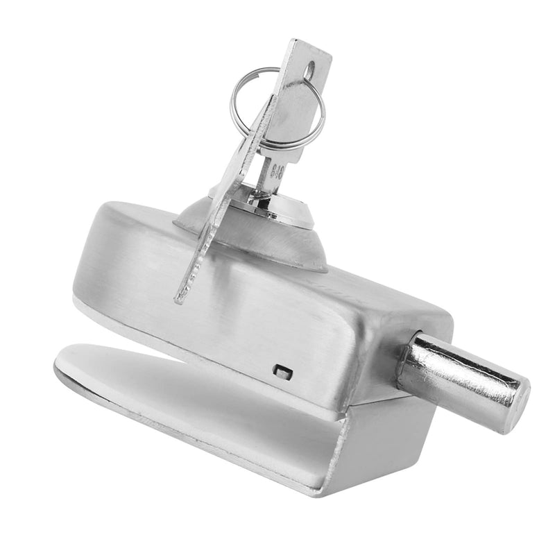 Milltrip 10-12mm Glass Door Lock, Stainless Steel Glass Door Lock Floor Lock Ground Lock for Bathroom Toilet Shop Glass Doors (Brushed)