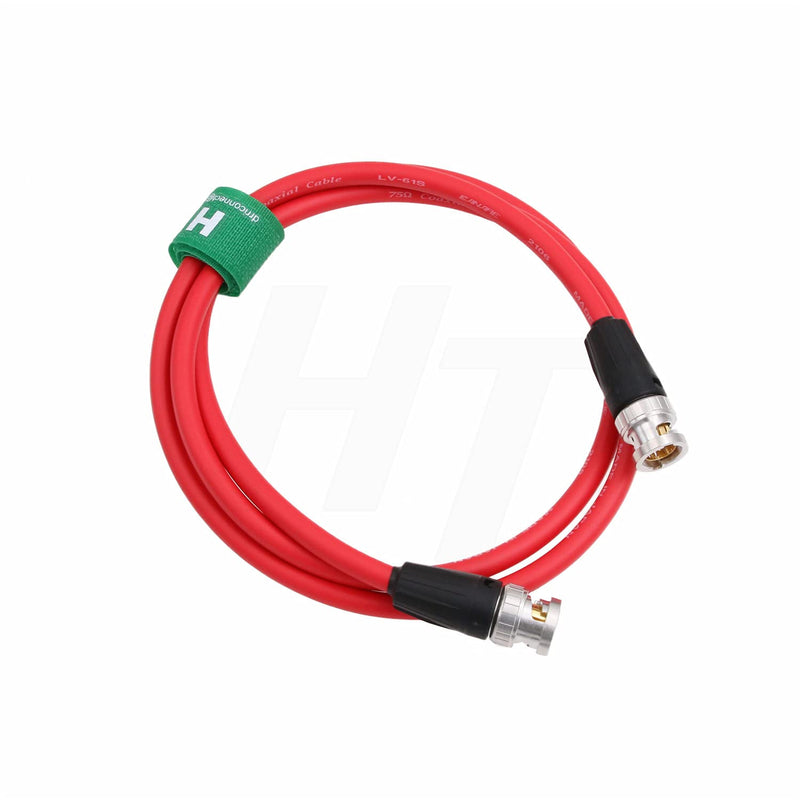 4K 60p 12G BNC SDI Video Coaxial Cable for Atomos Ninja Shogun Monitor Camera Canare LV-61S 75 Ohm, High Flexible Video Cable 1m Red 1 m