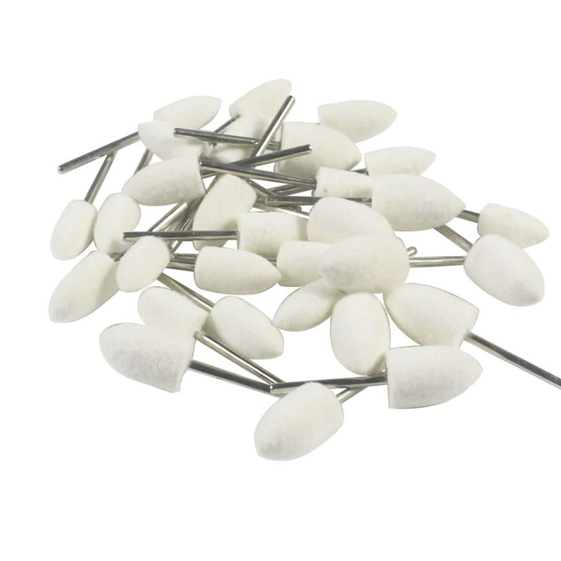 30 Pcs Wool Felt Polishing Bits, 3/32 Inch Shank Cone Shape Wool Polishing Points for Rotary Tool (8mm,10mm,12mm)