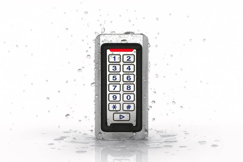 Door Access Control Keypad, Stainless Steel Outdoor IP68 Waterproof, 2000 Users, Wiegand 26-bit Input / Output, Tuya App Remote Control, RFID Card & PIN Code Entry, Doorbell Button Narrow Numeric Keypad