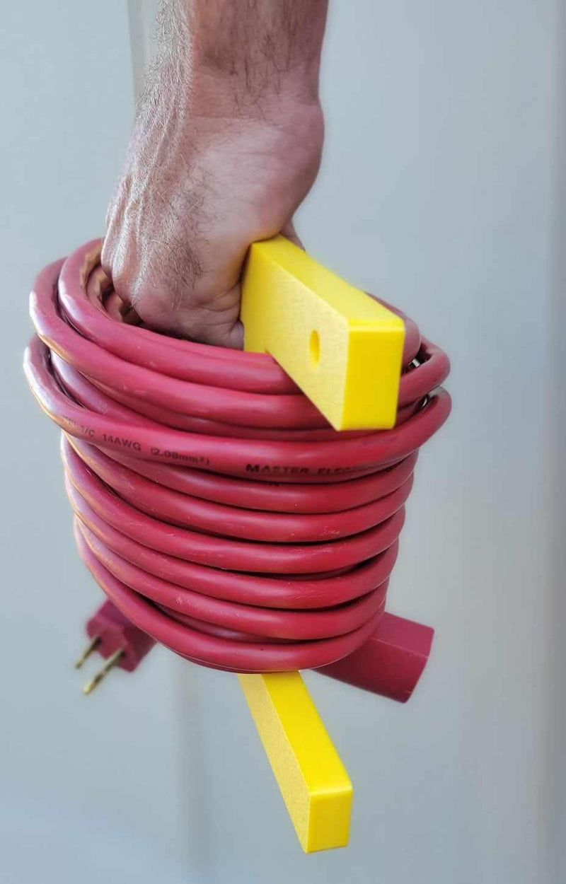 Poly Heavy Duty Extension Cord Storage Reel, Yellow Cord Organizer Wrap-Holds 100 feet (2pk) 2