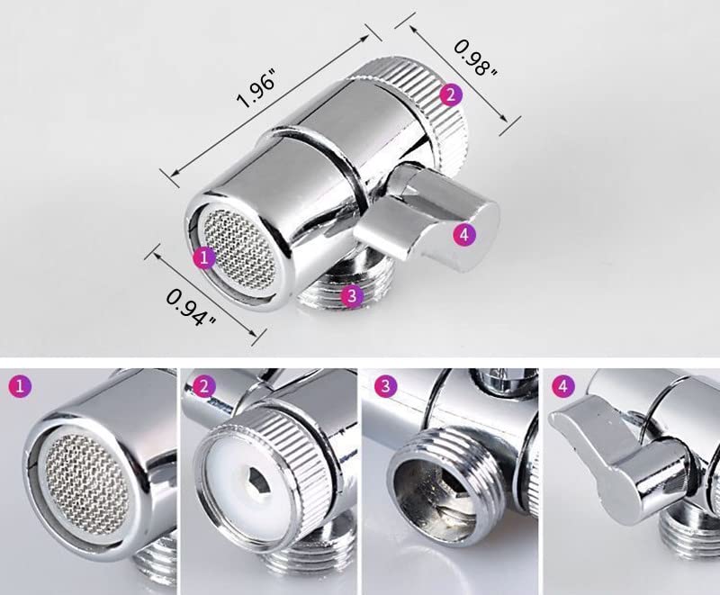 Sink Faucet Hose Sprayer Attachment, Handheld Shower Faucet Diverter, 3-Gears Water Outlet Mode and a Water Stop Function Hose Shower Set for Kitchen Faucet, Bathroom, Laundry Room,Pet Bathing