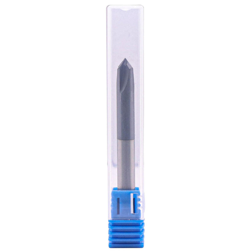 4 Flute 90° Solid Carbide Chamfer End Mill Set(5Pcs, 1/4"), AlTiN Coated | 90° Chamfer Angle, 1/4" Shank 2-1/2" OAL, Single End, V Groove Router Bit, for Milling Alloy Steel, Carbon Steel, Cast Iron 1/4 in 5
