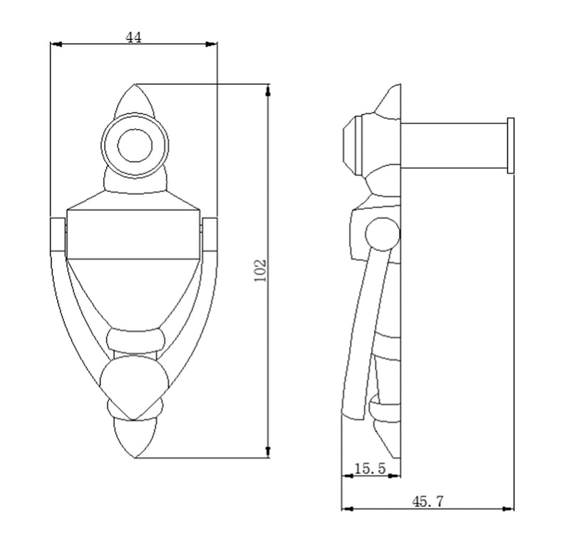 Antrader Door Knocker and Viewer, 160-Degree View Angle,4 Inch Height, Satin Nickel,1 Pack