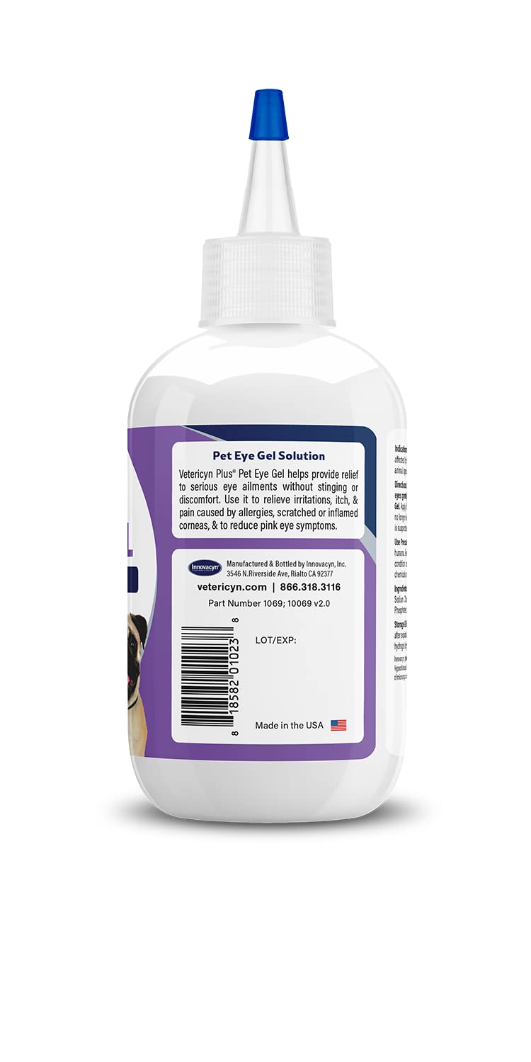 Vetericyn Plus Pet Eye Gel | Dog and Cat Eye Ointment Alternative to Lubricate and Relieve Eye Irritations and Abrasions, Reduce Symptoms of Pink Eye in Dogs and Cats. 3 ounces - PawsPlanet Australia