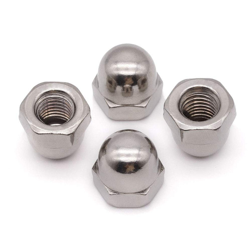 #8-32 (50 Pack) Stainless Cap Nuts, Acorn Cap Nuts Hex Cap Nuts, 304 Stainless Steel 18-8, Bright Finish #8-32 50