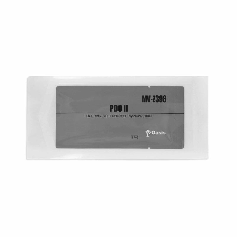 Oasis Vet PDO (Polydioxanone) Surgical Suture, 3-0, (FS-2) 3/8 19mm Reverse Cutting Needle, 75cm, 12/Box, Veterinary Use