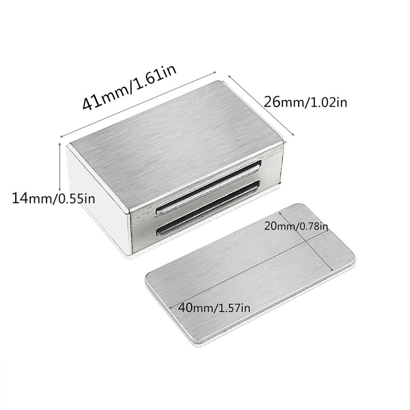 Magnetic Cabinet Catches Adhesive Jiayi 4 Pack Cabinet Magnetic Latch Cabinet Door Magnet Stainless Steel Kitchen Magnetic Door Latch for Cupboard Magnetic Closure Closet Door Closing for Drawer Small- 4 Pack Silver - NewNest Australia