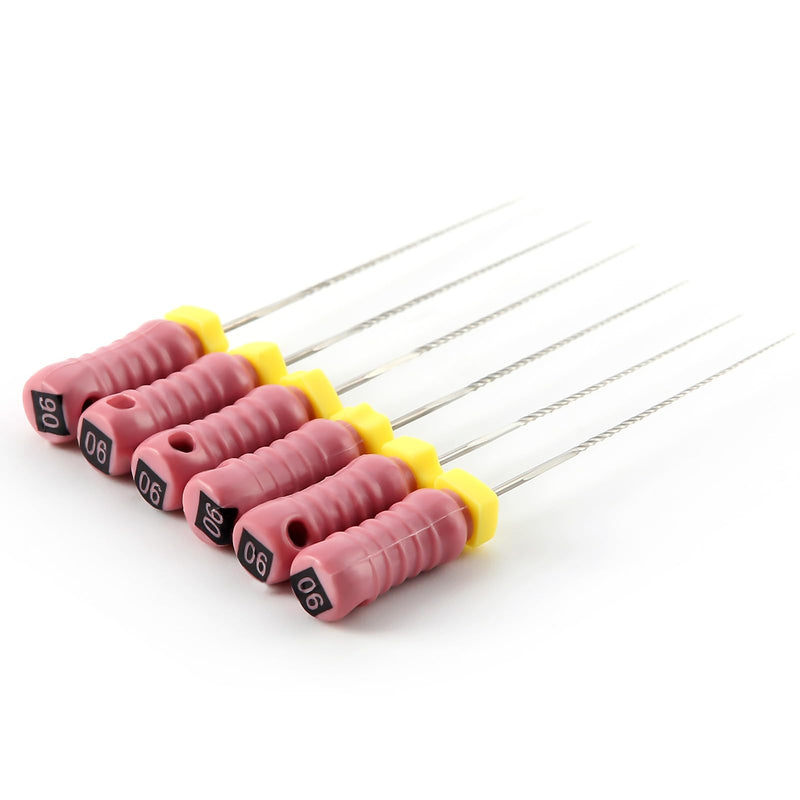 JMU Endodontic Root Canal K Files, #06 Stainless Steel Hand Use K-Files 21mm, 6pcs/Box #06 (21mm) 1