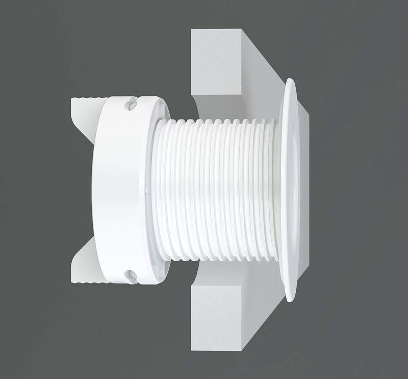 (White) Cable, Wire, Cord Management - Self Locking Grommet with Cover for Walls, Ceilings, Desks, Used for All Surfaces 3/8” to 1” Thick, Made in USA White