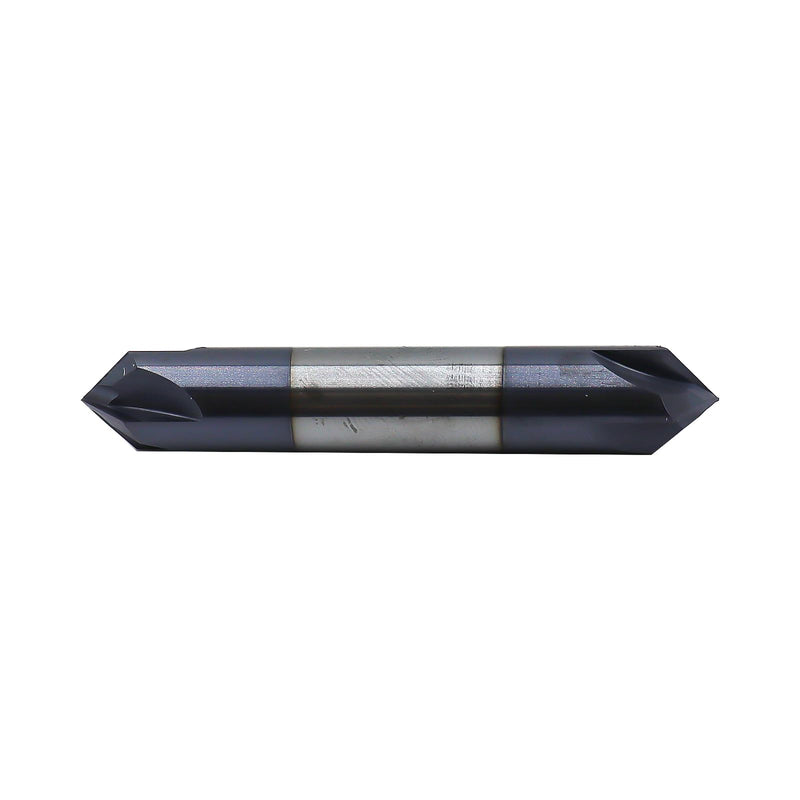1/2in Solid Carbide End Mill,Chamfer Mill-Double End,4 Flutes,90° Chamfer Angle,AlTiN Coated Bits Tool for Medium Hardness Steel, Brass, Iron 1/2in, 4 Flute