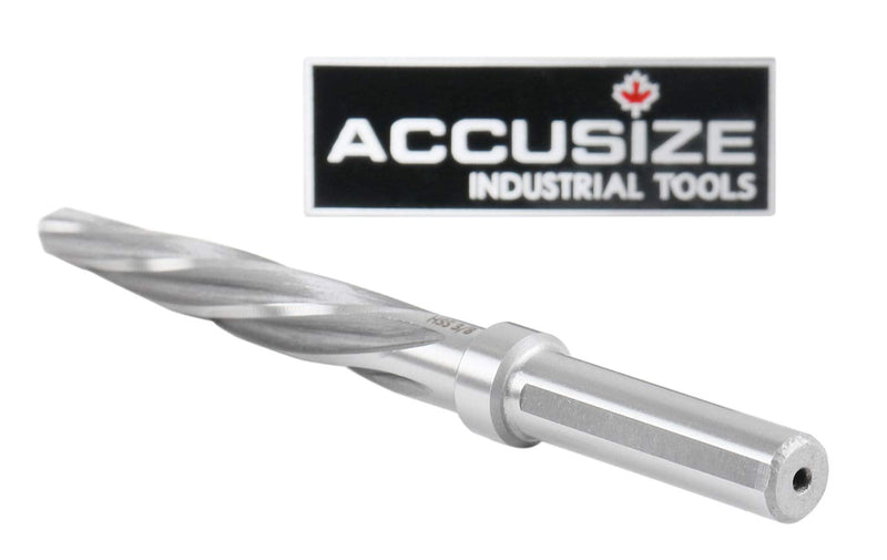 Accusize Industrial Tools High-Speed Steel Spiral Flute Aligning Reamer, 3/8" Cutting Diameter, 3/8" Shank Diameter, 0522-0038 3/8 in
