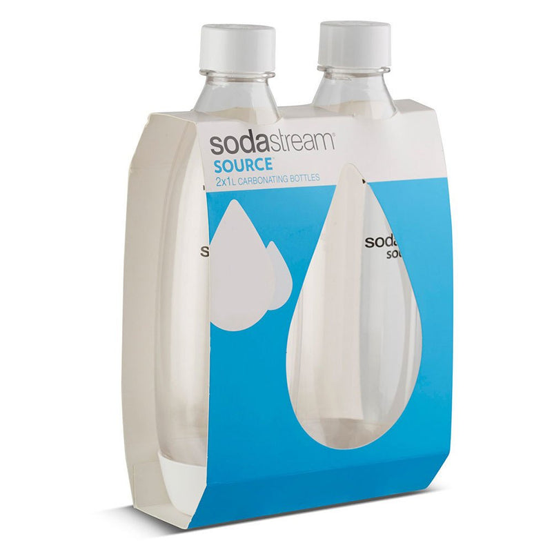 sodastream 1l Carbonating Bottles - Fit to Source/Genesis deluxe Makers (Twin Pack) (White) White