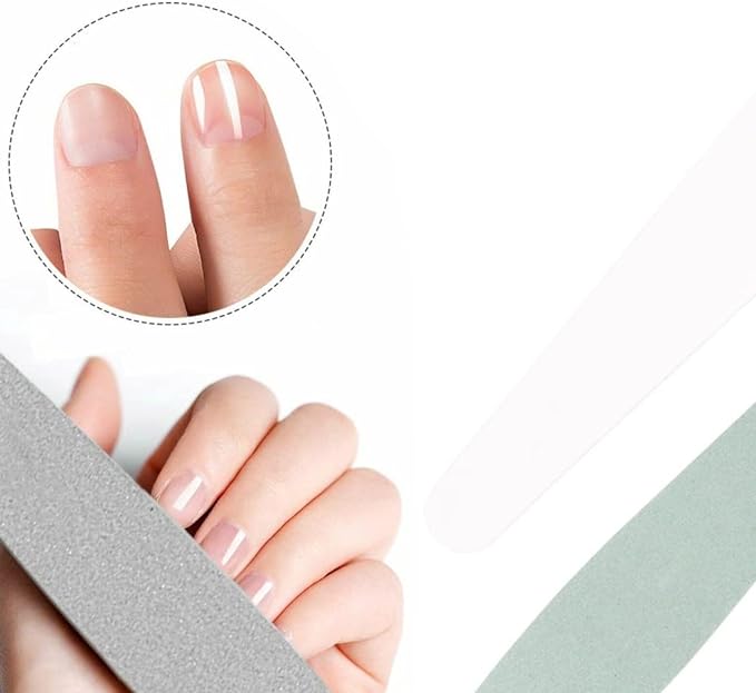 HappyHome Nail File, Nail File, Set of 6, Nail Polish, Double-sided Zebra File, #150#180#240, Sponge Buffer, 100/180, 220/280, Shiner, 1000/4000 - NewNest Australia