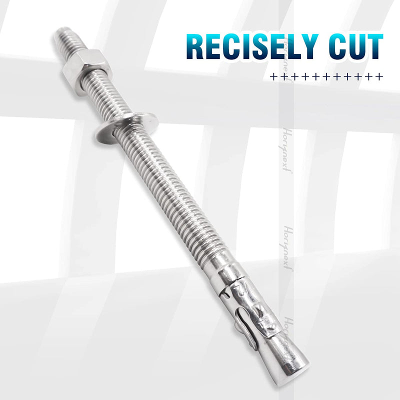 1/2"x 7" inch Stainless Steel Standard Strong Wedge Anchor, Fasteners for Concrete (4 pcs) 1/2" x 7"