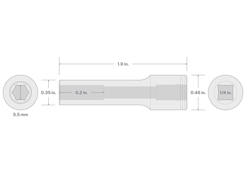 TEKTON 1/4 Inch Drive x 5.5 mm Deep 6-Point Socket | SHD03105