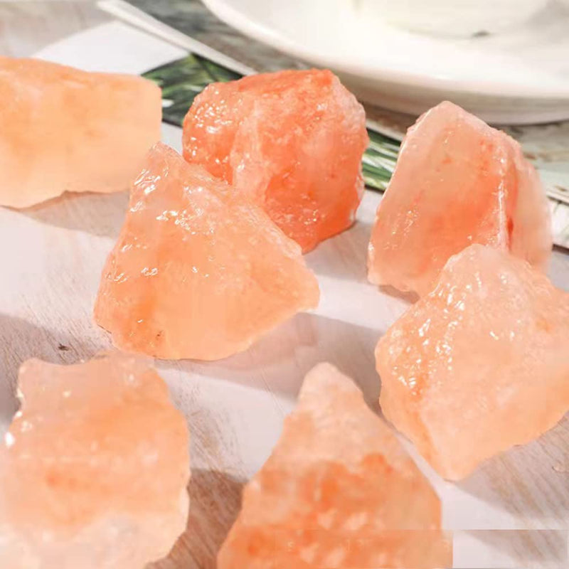 1.18 to 1.97 Inches Himalayan Pink Crystal Salt Stones, 0.22 Pounds Himalayan Pink Salt Chunks for Salt Rock Lamp,Salt Bowl,and Decorations M33, Orange
