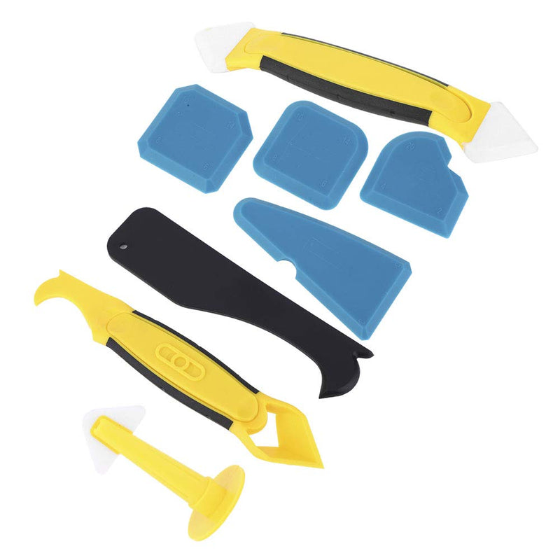 Walfront 8Pcs Silicone Sealant Scraper Plastic Spatula Silicone Sealant Remover Hand Operated Tool Scraper Joint Silicone Grout Remover Plastic Scraper, Scraper for Industrial Hardware Accessory